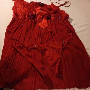 Red baby doll lingerie